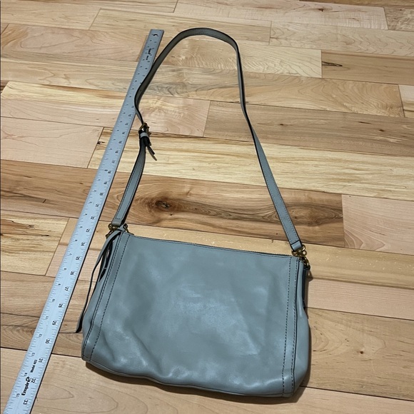 Fossil Gray Leather Crossbody Bag - Picture 3 of 14